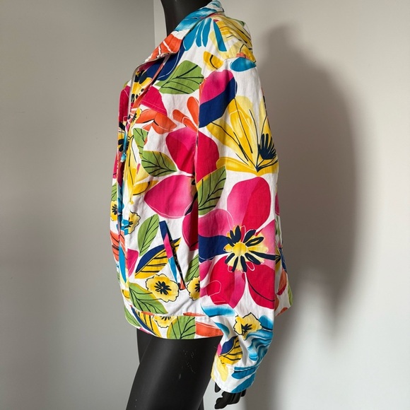 Coldwater Creek Bold Floral Zip Jacket - Size W20 - Picture 2 of 7